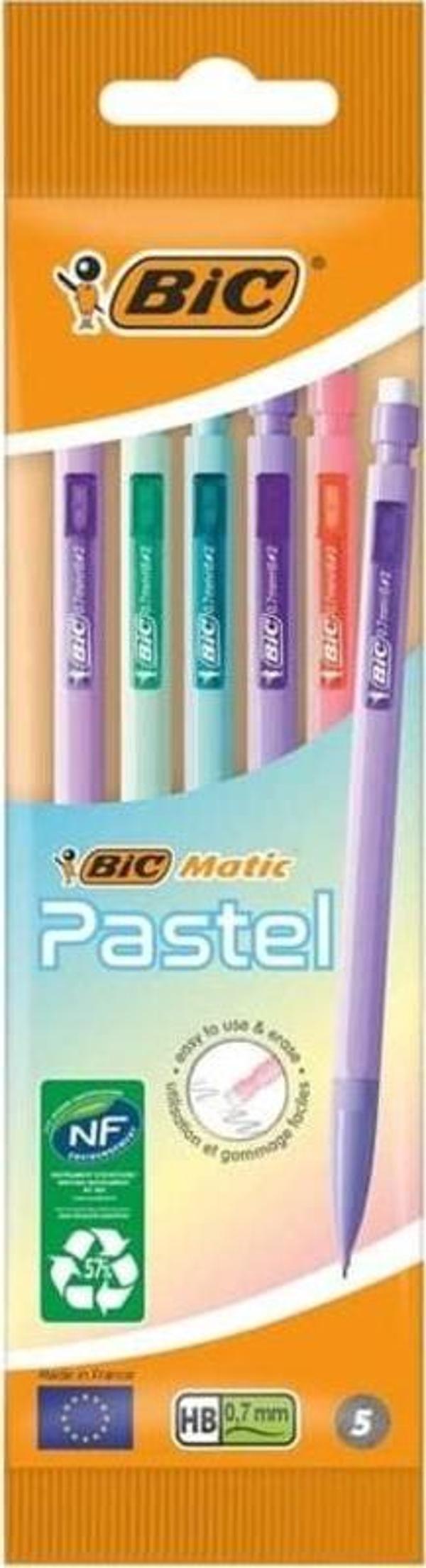 Bic Matic Pastel Renkler 0.7 mm Versatil Kalem 5'li Poşet - Image 1