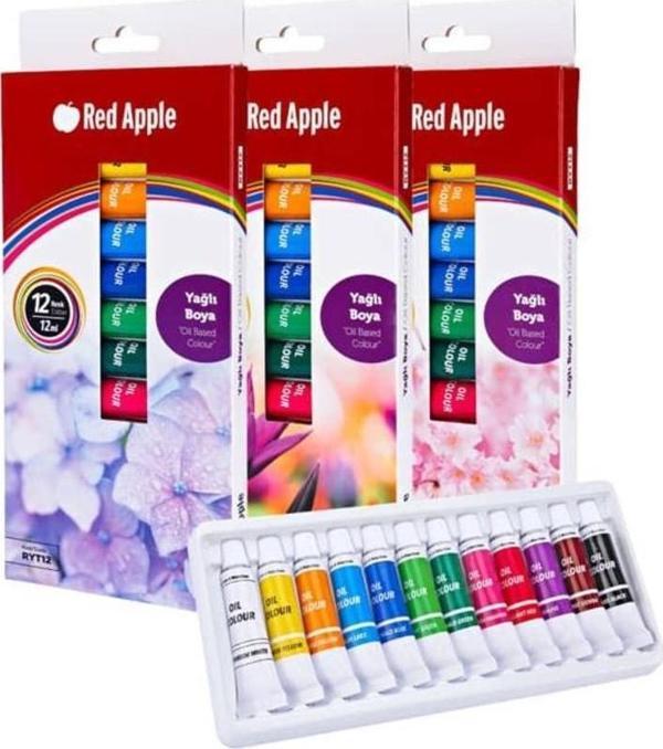 Red Apple Yağlı Boya 12 Renk x 12 ml - Image 1