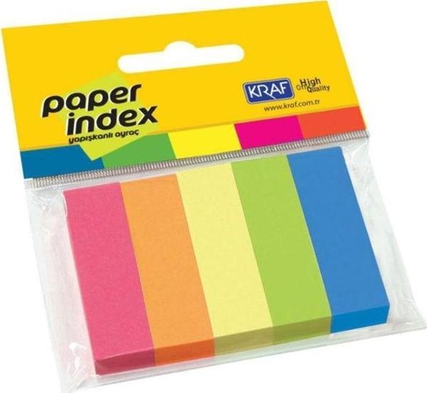Kraf Kağıt Index 15x50 mm 5 Renk x 100 Sayfa - Image 1