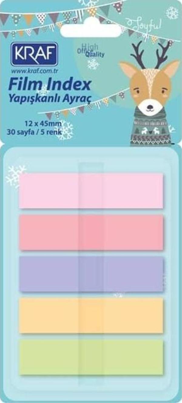 Kraf Index Film (PP) Pop-Up 5 Renk x 30 yp 12x45 mm Pastel Renkler 51248-2 - Image 1