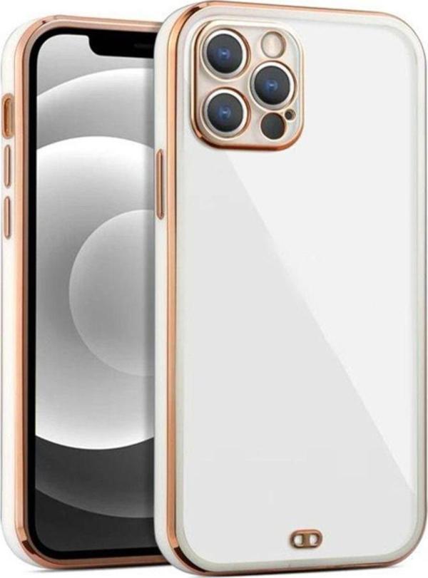 Epro İphone 14 Pro Arka Kapak Kılıf Beyaz Kenarlı Rose - Image 1