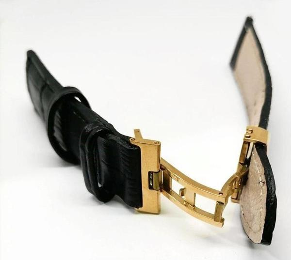 Fado Hertür Saate Uygun Kelebek Toka 22 mm Siyah Sarı Tokalı Kordon - Image 1