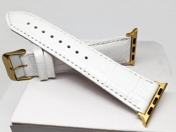 Fado Akıllı Saat Uyumlu Deri Saat Kordonu 32 mm / 38 mm Beyaz - Image 1