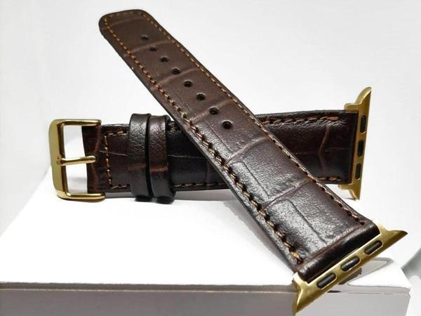 Fado Akıllı Saat Uyumlu Deri Saat Kordonu 32 mm / 38 mm Kahverengi - Image 1