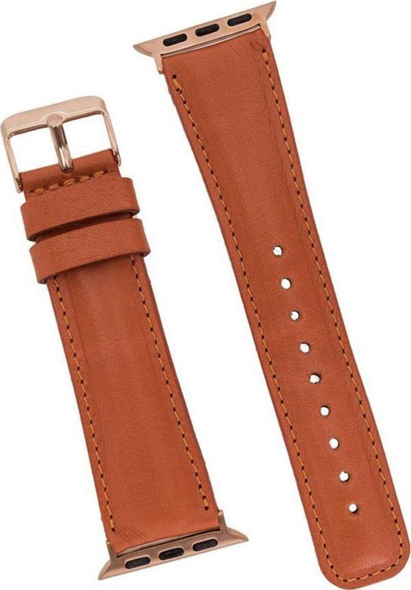 Fado Apple Watch Uyumlu Lüks Deri Saat Kordonu 32 mm / 38 mm Taba - Image 1