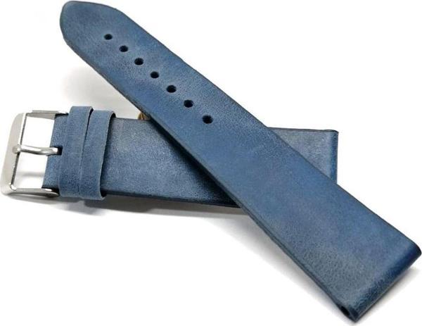 Fado Fosil Uyumlu Hakiki Grizi Deri Saat Kordonu 20 mm Mavi - Image 1