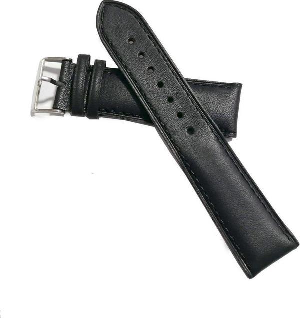 Fado Hakiki Bombeli < 1 >Siyahdana Deri Saat Kordonu 22 mm Siyah Düz - Image 1