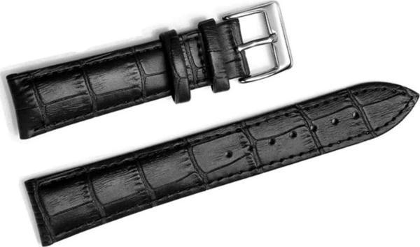 Fado Seiko Saat Uyumlu 22 Milim Croco Siyah Renk Deri - Image 1