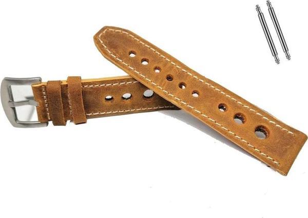Fado Tissot & Fossil & Panaray Uyumlu Crayz Hakiki Deri 24 mm Koyu Taba - Image 1