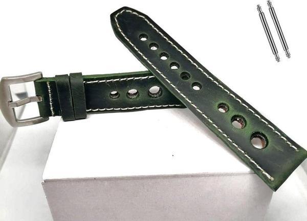 Fado Tissot & Fossil & Panaray Uyumlu Crayz Hakiki Deri 24 mm Yeşil - Image 1