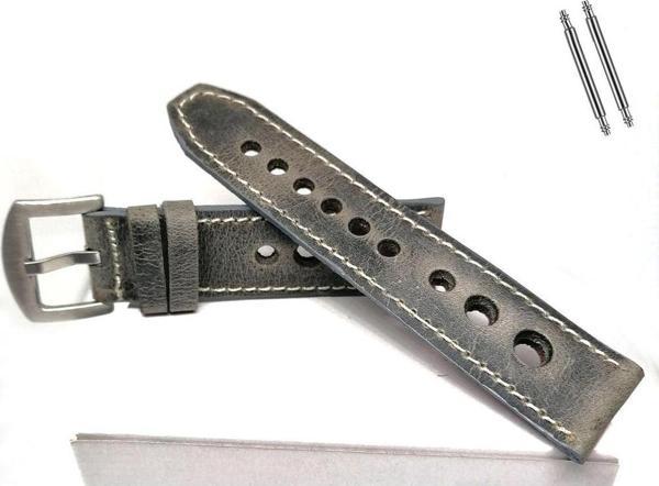 Fado Tissot & Fossil Uyumlu Crayz Hakiki Deri 22 mm Gri - Image 1