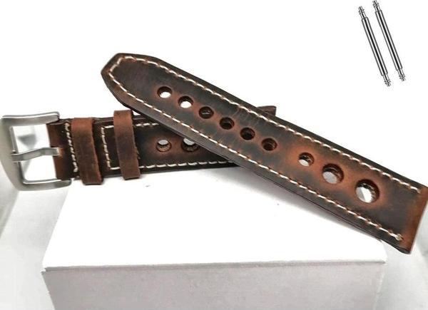Fado Tissot & Fossil Uyumlu Crayz Hakiki Deri 22 mm Kahverengi - Image 1