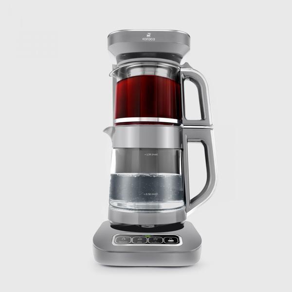 Karaca Robotea Pro 4 in 1 Konuşan Cam Çay Makinesi Cool Gray - Image 1