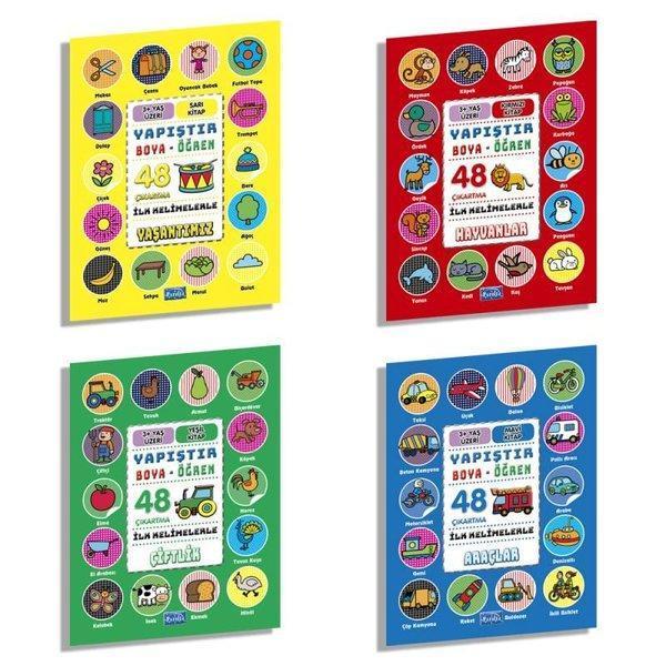 İlk Kelimelerle Yapıştır Boya Öğren Seti - 4 Kitap Takım - Parıltı Yayınları - Image 1