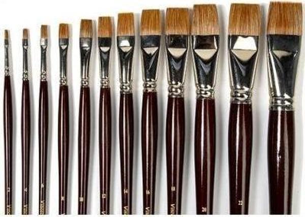 Vincent 210 Serisi Öküz Kulağı Tüyü Yassı Fırça No: 8 - Image 1