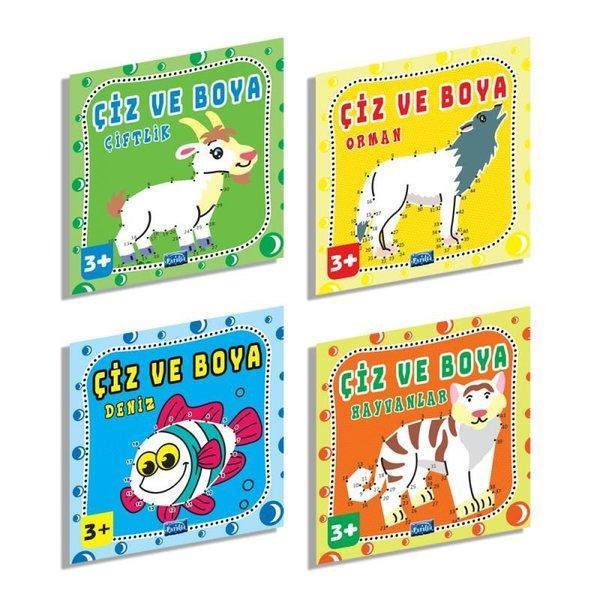 Çiz ve Boya Seti - 4 Kitap Takım - Parıltı Yayınları - Image 1