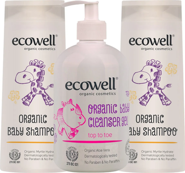 Ecowell Organik Bebe Şampuanı 2 Adet + Organik Temizleme Jeli - Image 1