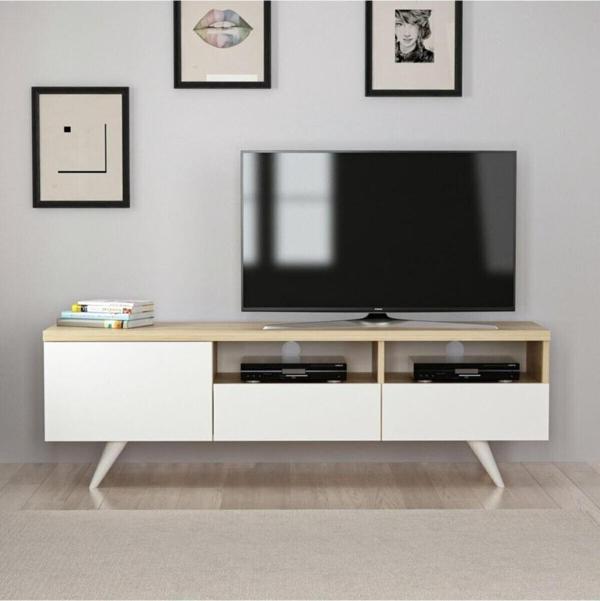 İnarch Dizayn Brüksel Tv Ünitesi Beyaz/Safir Meşe - Image 1