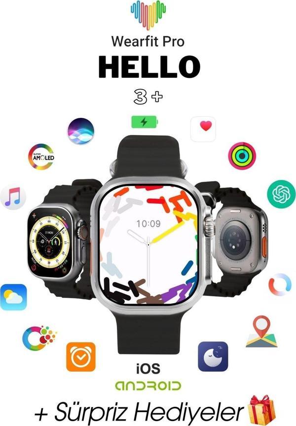 Wearfit H12 Ultra Akıllı Kol Saati Smart Watch Model:İnç 49 Mm Miniled Ekran (Gri) - Image 1