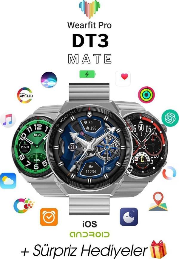 Wearfit Hk8 Hero Akıllı Kol Saati Yuvarlak Model 1.52İnç 37 Mm Amoled Ekran (Gri) - Image 1