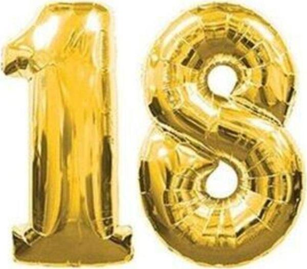 Şeker Adası 18 Yaş - Gold - Altın Folyo Balon - Doğum Günü 36 Cm -- Skradapa132 - Image 1