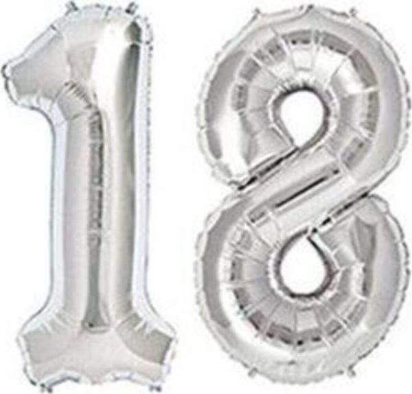 Şeker Adası 18 Yaş - Gümüş Folyo Balon - Doğum Günü 36 Cm -- Skradapa131 - Image 1
