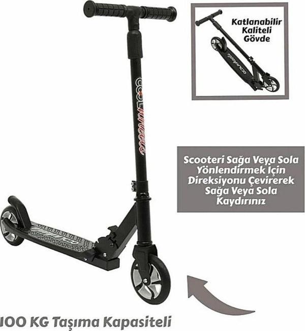 Şeker Adası Kaliteli Gri Çocuk Scooter Katlanabilir 2 Teker (8 Yaş ve Üzeri) Max 100 Kadar Taşır - Image 1