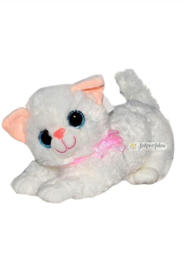 Şeker Adası Sevimli Miyavlayan Sesli Kedi Peluş Oyuncak 30 Cm - Image 1