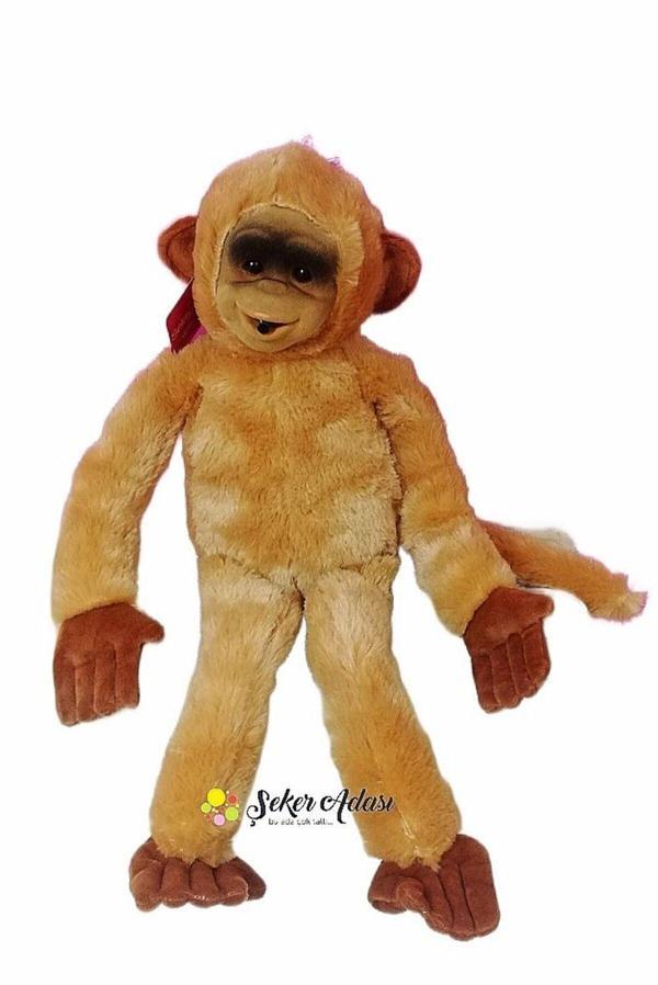 Şeker Adası Sevimli Sensörle Harekete Duyarlı Ses Çıkaran Peluş Maymun 50 Cm Monkey Kukuli - Image 1