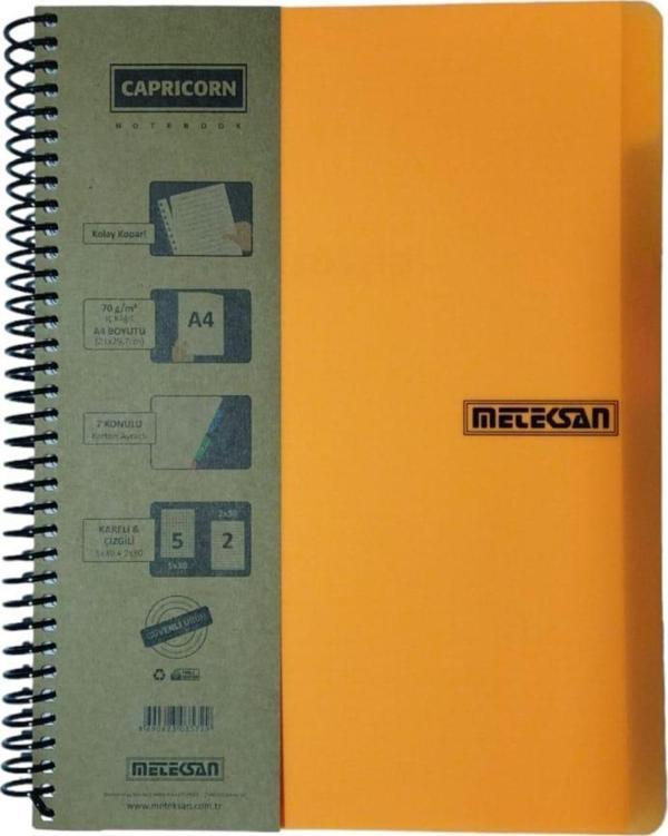 METEKSAN A4 CAPRİCORN SPİRALLİ PP KAPAK 210YP 5+2 - Image 1