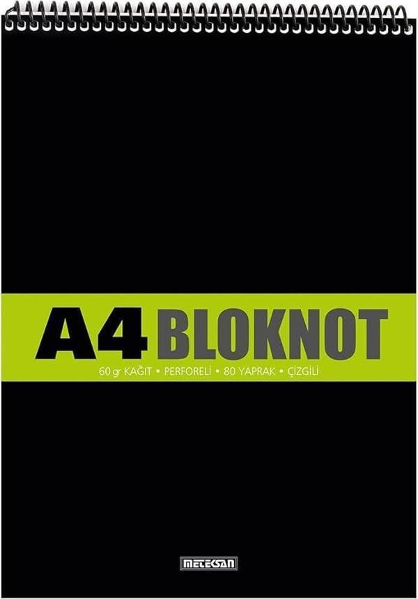 METEKSAN BLOKNOT A4 80 YAPRAK ÇİZGİLİ SPİRALLİ - Image 1