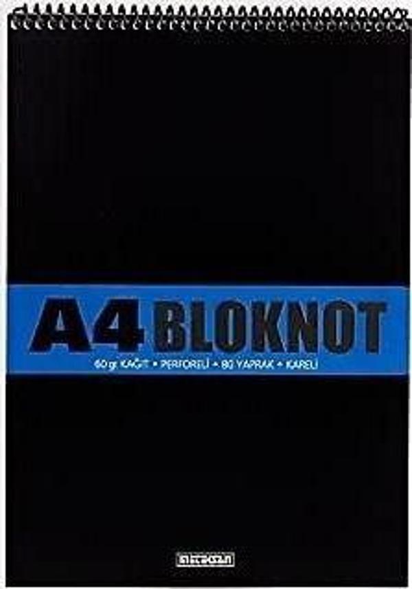 METEKSAN BLOKNOT A4 80 YAPRAK KARELİ SPİRALLİ - Image 1