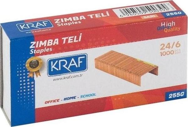 Kraf Zımba Teli 24/6 Sarı 1000'li 255G - Image 1