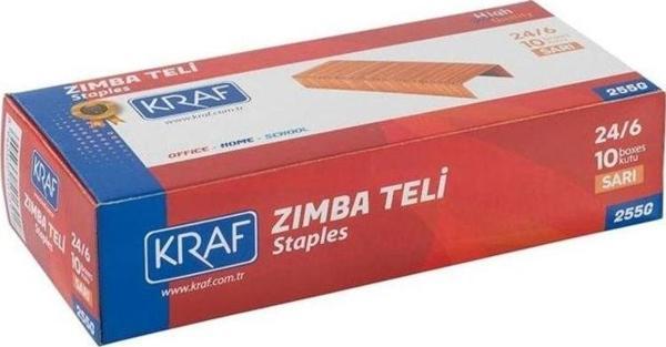 Kraf Zımba Teli 24/6 Sarı 1000'li 10 Kutu - Image 1