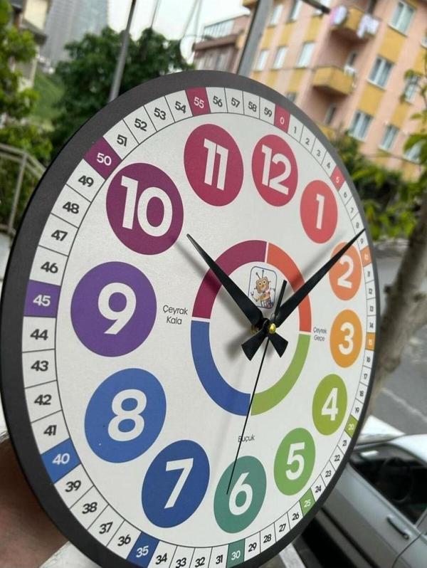 robokids Çocuk Odası Duvar Saati / Saatleri Öğreniyorum/ Uv Baskı / - Image 1