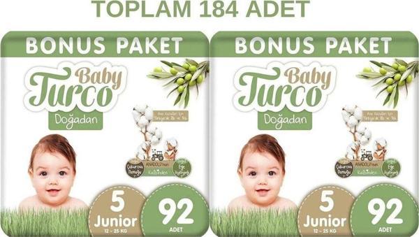 Baby Turco Doğadan 5 Numara Junior 92x2 Toplam 184 Adet - Image 1