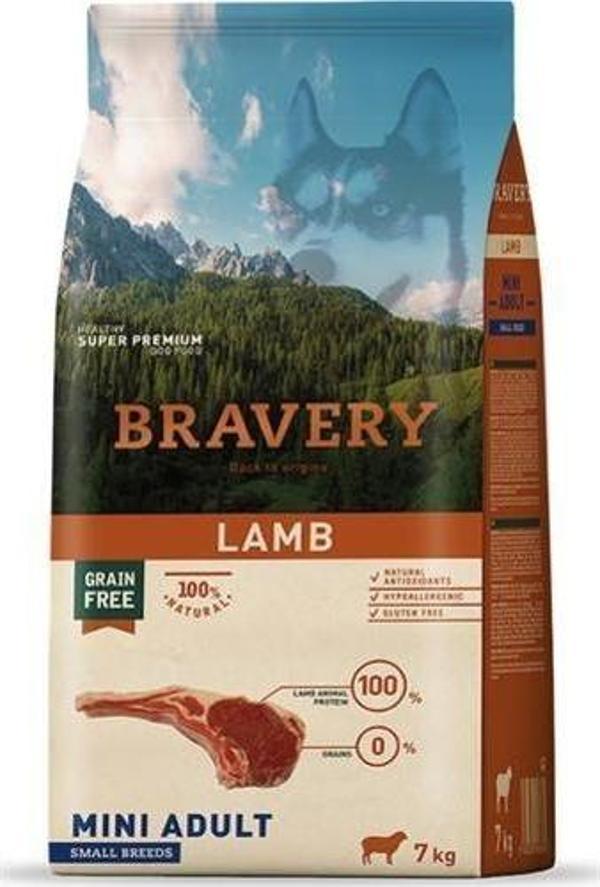 Bravery Tahılsız Kuzulu Yetişkin Küçük Irk Köpek Maması 7Kg - Image 1