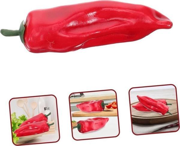 Netten Evime Yapay Kırmızı Biber Köy Biberi 1adet 15*4 cm Gerçek Boyut - Image 1