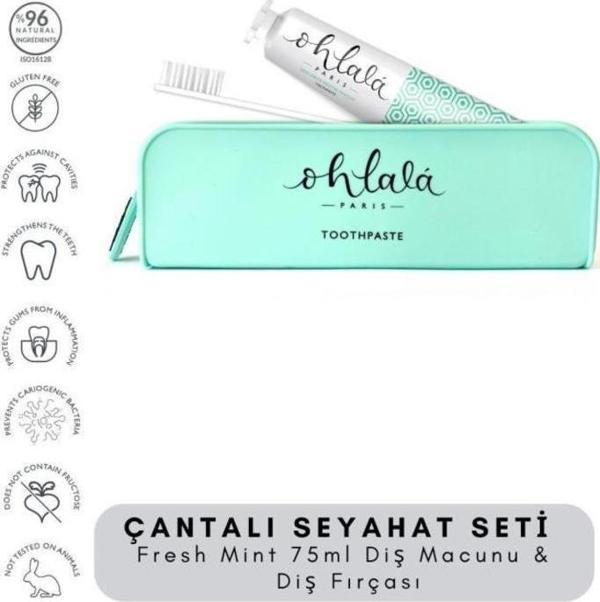 Ohlala Fresh Mint 75 ml+Dental Luxe Diş Fırçası Diş Bakım Seyahat Seti - Image 1