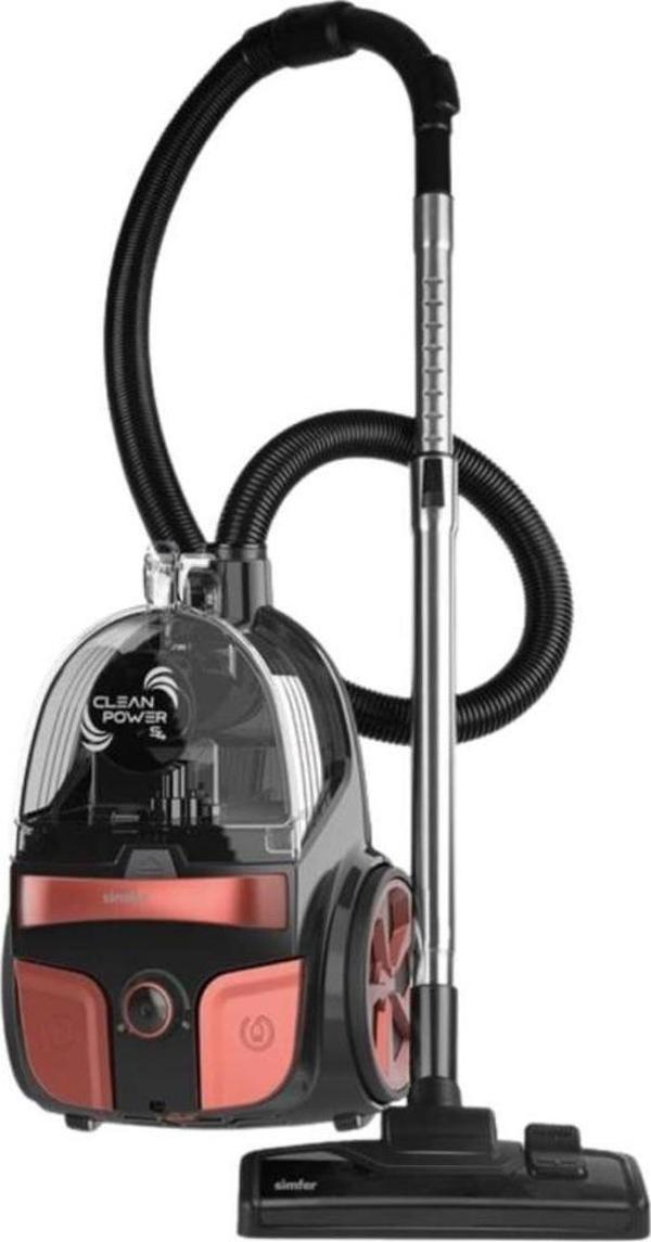 Simfer Torbasız Elektrikli Cyclone Süpürge Kırmızı 6302 - Image 1