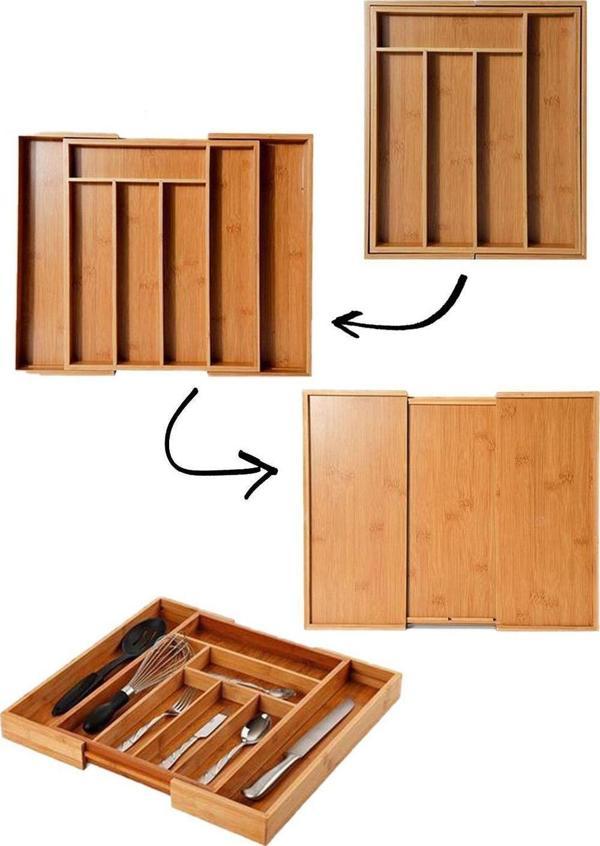 Bambu Kaşıklık Çekmece İçi Kaşıklık Bambu Büyüyen Kaşıklık - Image 1
