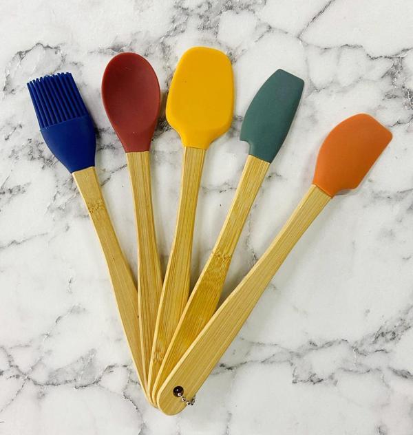 Bambu Saplı Silikon Sptalu Takımı 5 Parça Minimal Set - Image 1