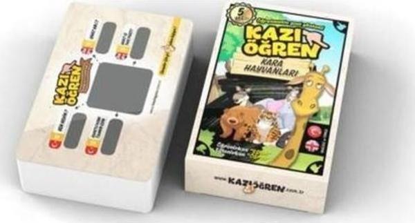 Kazı Öğren Kara Hayvanları Eğitici Kartları - Image 1