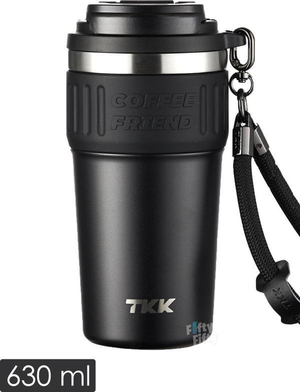 TKK 630 ML Özel Seri Çelik Mug Kahve Bardağı Pipetli/Rahat İçim 6 Saat Sıcak/12 Saat Soğuk Termos -2023 630ML - Image 1