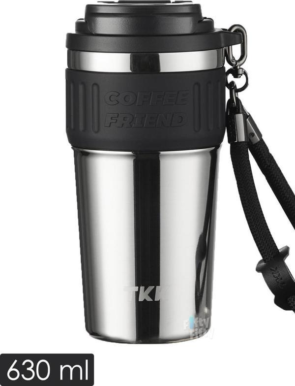 TKK 630 ML Özel Seri Çelik Mug Kahve Bardağı Pipetli/Rahat İçim 6 Saat Sıcak/12 Saat Soğuk Termos -2023 630ML - Image 1
