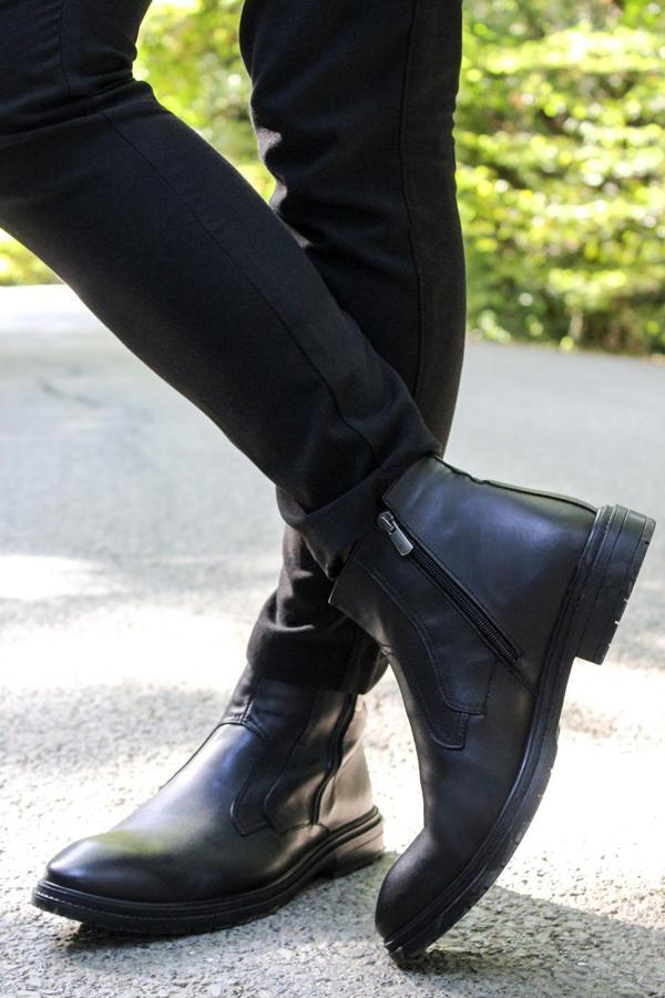 Hakiki Deri Kürklü Erkek Klasik Bot 711KMA218 - Image 1