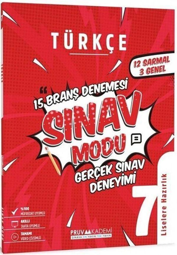 Pruva Akademi 7. Sınıf Türkçe Sınav Modu 15 Deneme - Pruva Akademi - Image 1
