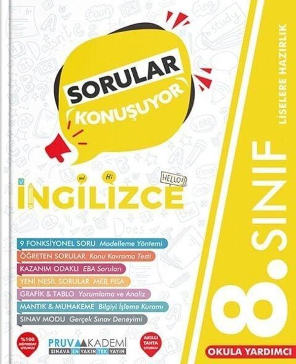 Pruva Akademi 8. Sınıf İngilizce Sorular Konuşuyor Soru Bankası - Pruva Akademi - Image 1