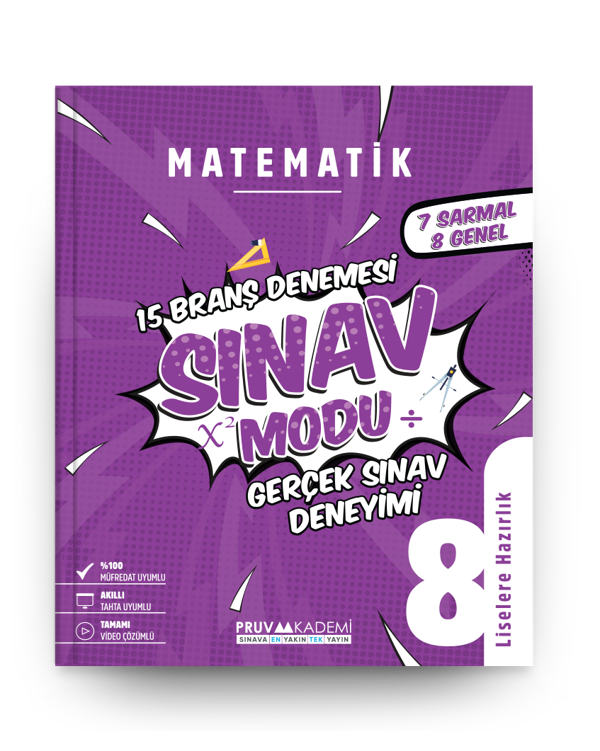 Pruva Akademi 8. Sınıf Matematik Sınav Modu 15 Deneme - Pruva Akademi - Image 1