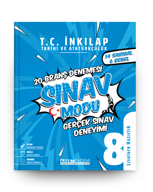 Pruva Akademi 8. Sınıf T.C. İnkılap Tarihi ve Atatürkçülük Sınav Modu 20 Deneme - Pruva Akademi - Image 1